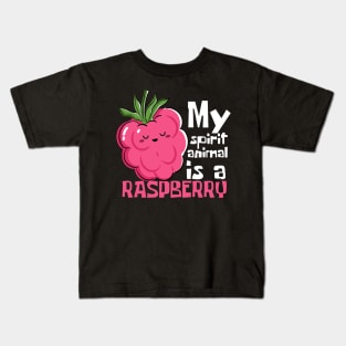 My Spirit Animal Is A Raspberry Funny Kids T-Shirt